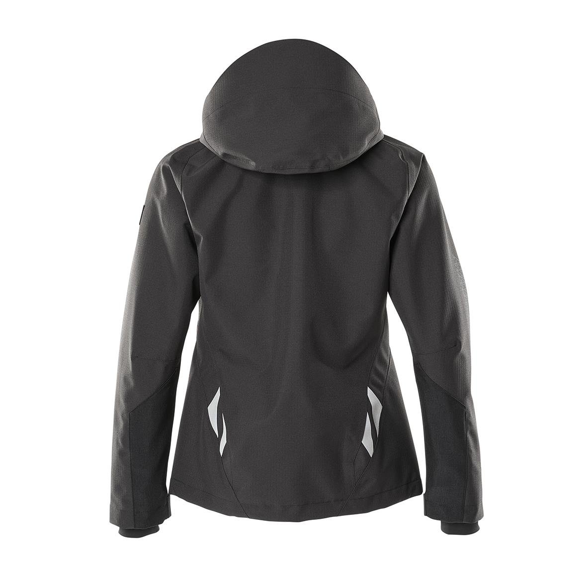 Svart skaljacka för dam i storlek 2XL med huva och fickor bakifrån