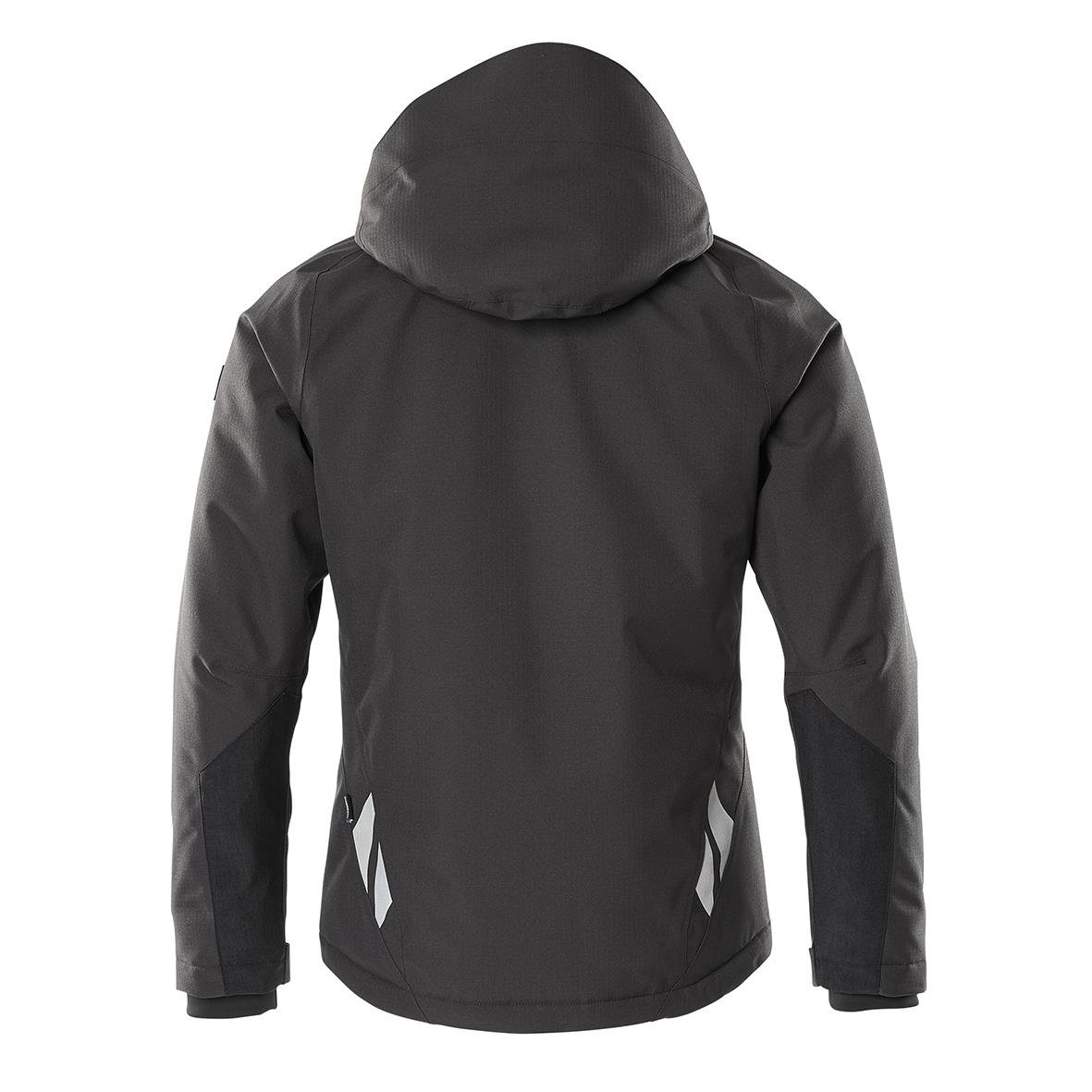 Svart vinterjacka för herrar med huva och reflexdetaljer