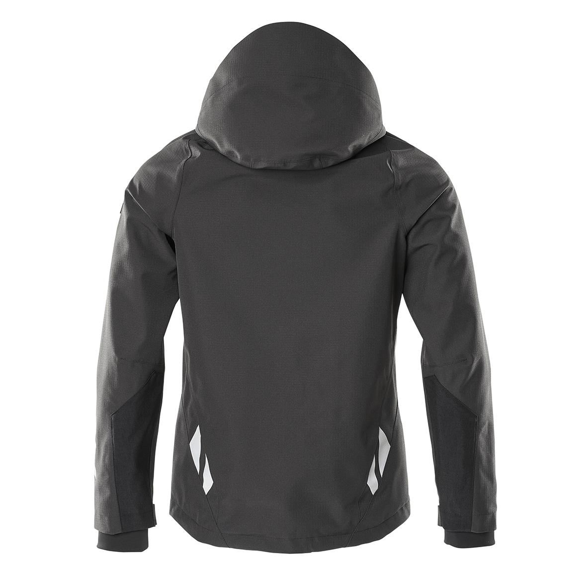 Svart skaljacka med huva och reflexdetaljer, storlek XS