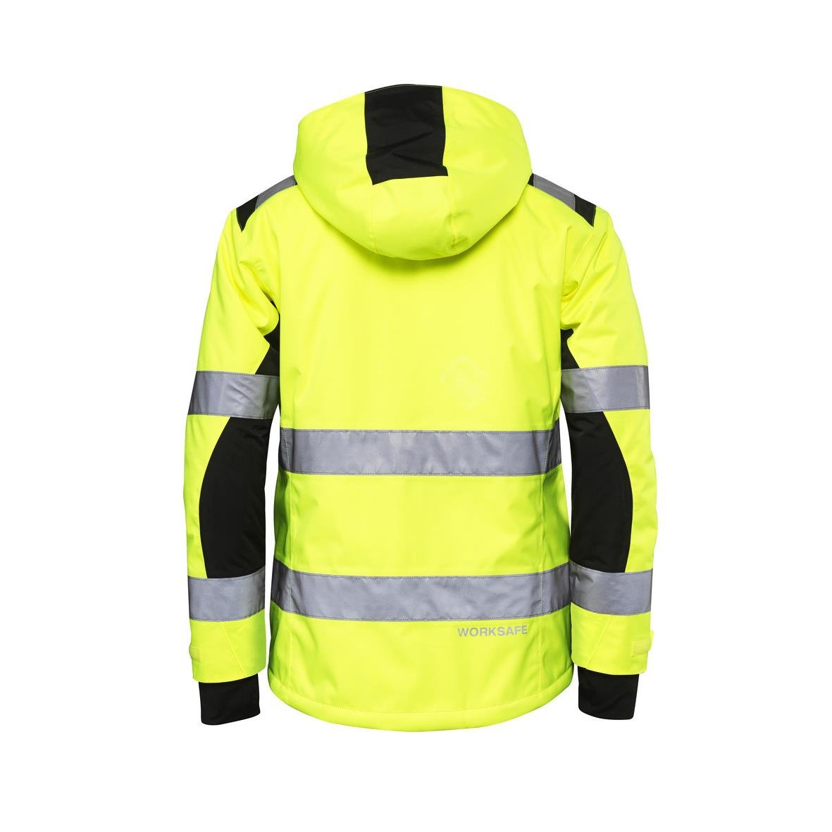Vinterjacka Worksafe varselgul och svart i storlek XL med reflexer