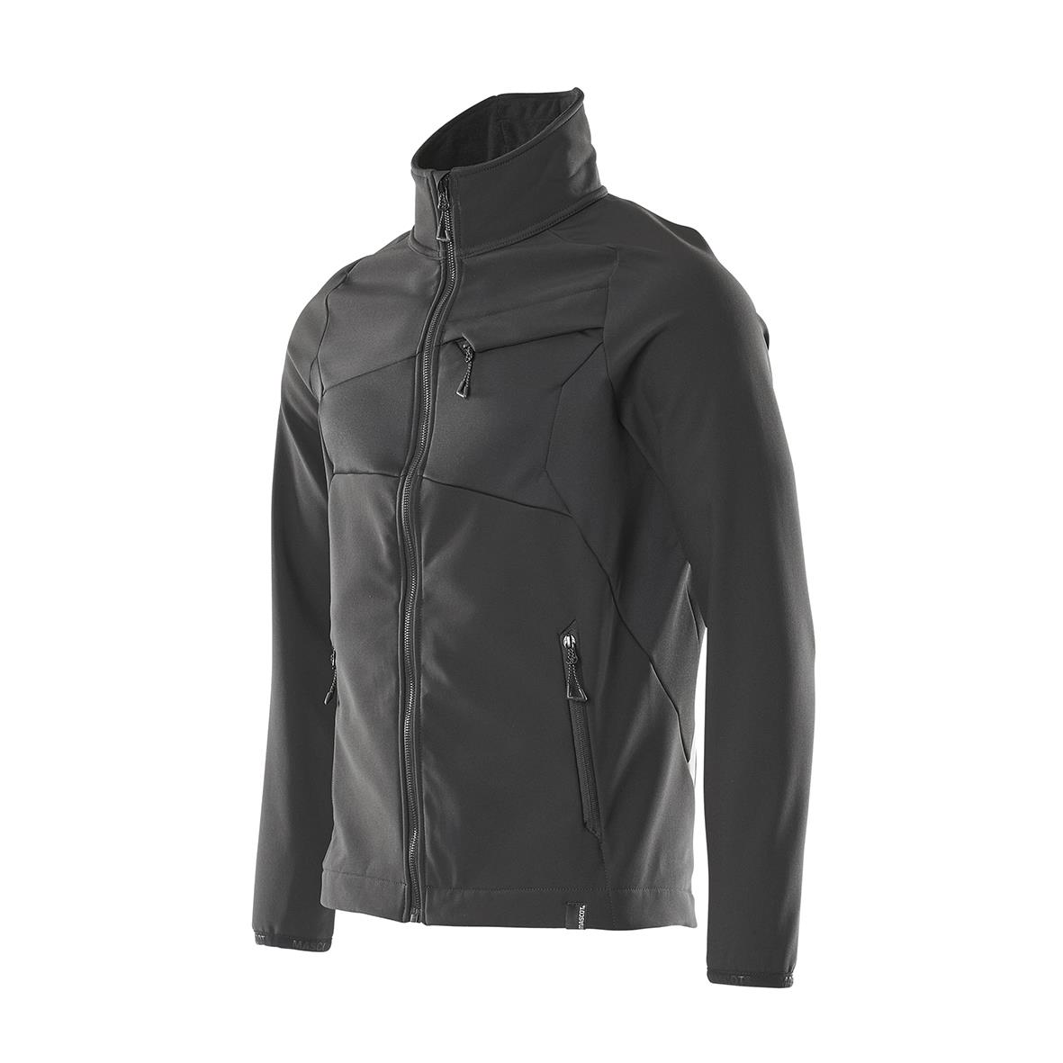 Svart softshelljacka för män med dragkedja och fickor, storlek XS