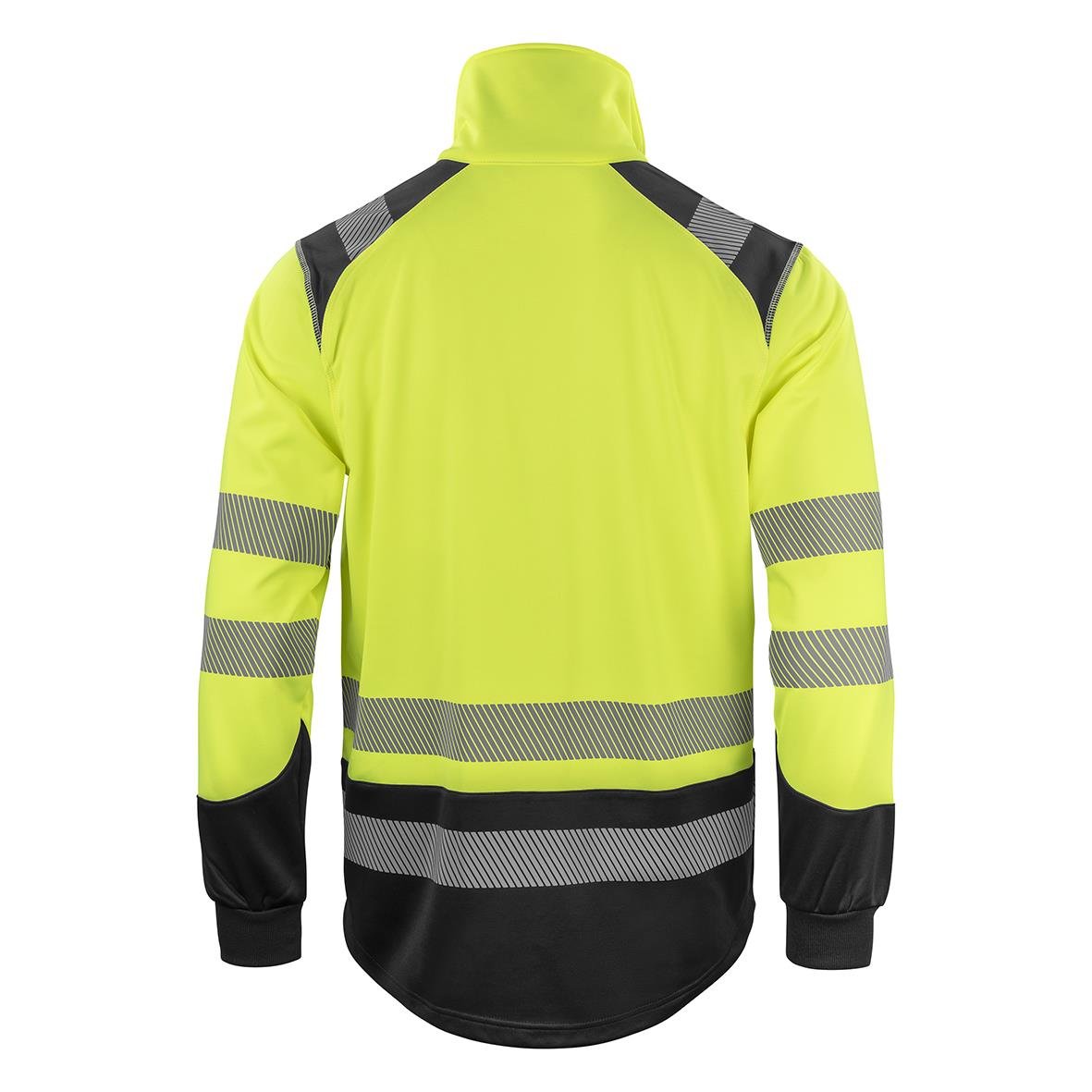 Varseljacka Texstar FJ86 i varselgul och svart, 4XL, med reflexdetaljer och hög krage