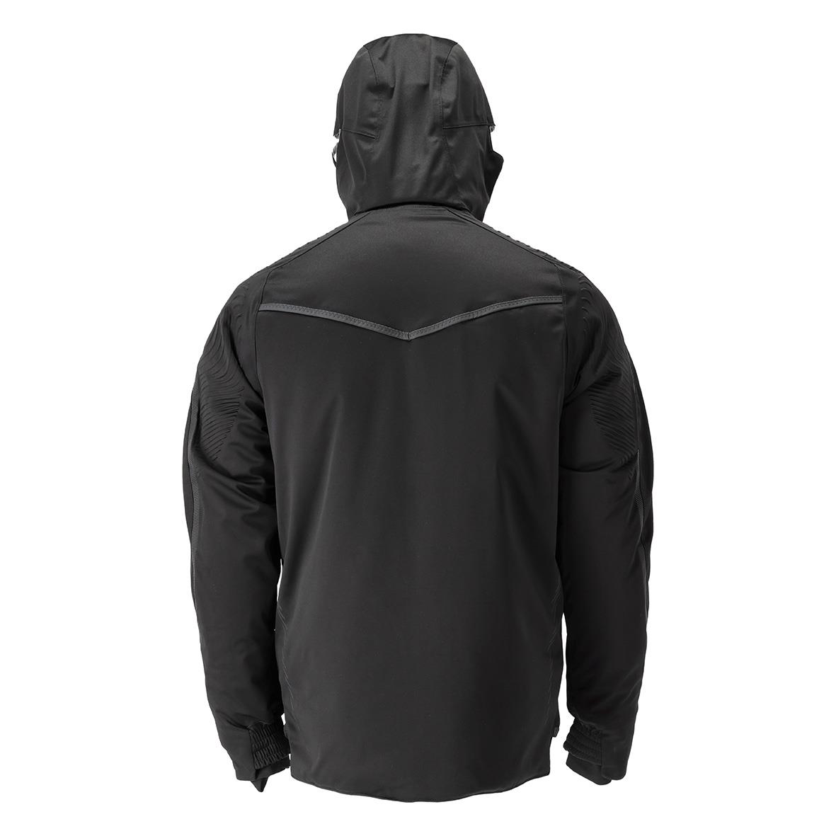 Svart vinterjacka Mascot 22035-657 i storlek 2XL, sett bakifrån med huva och dragkedja