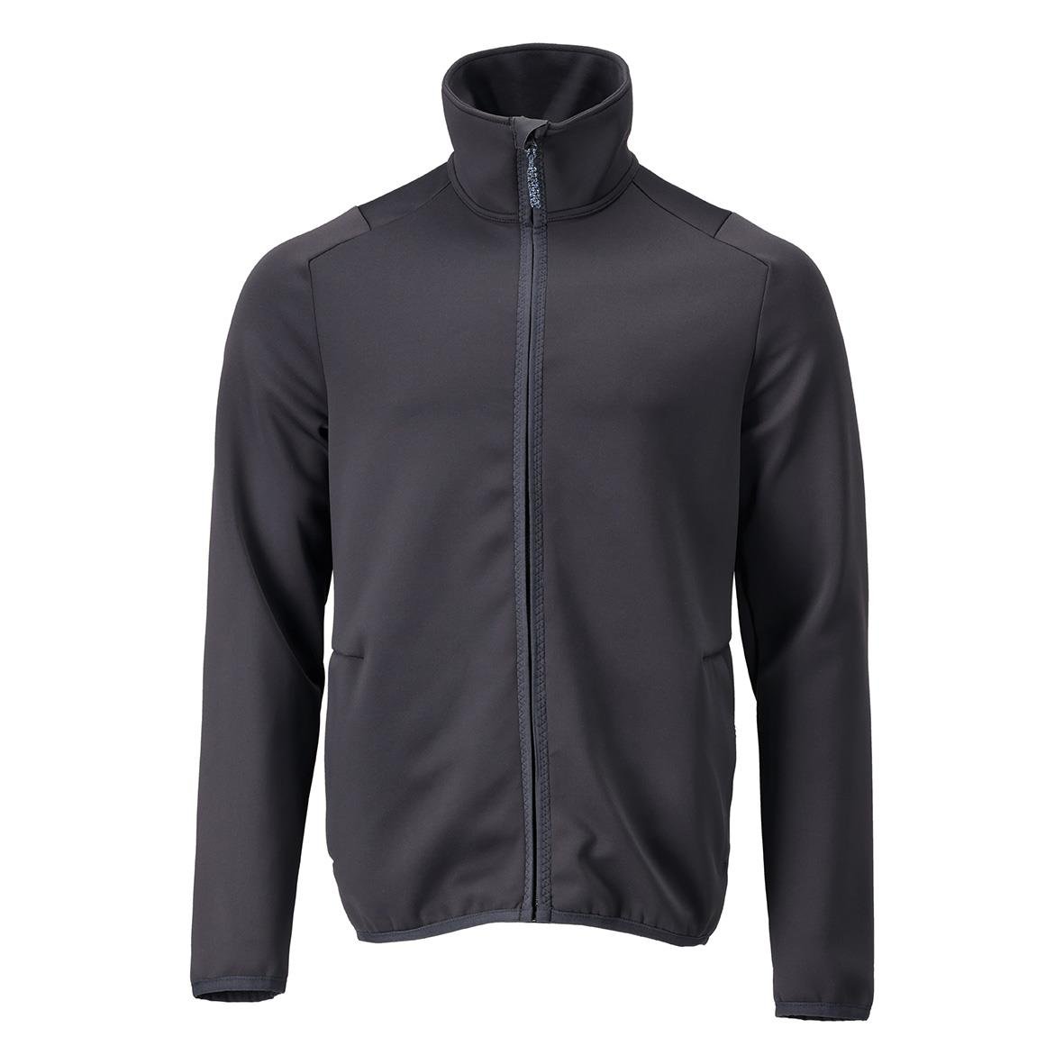 Mörk marin fleecejacka med stående krage och dragkedja i full längd, storlek 2XL