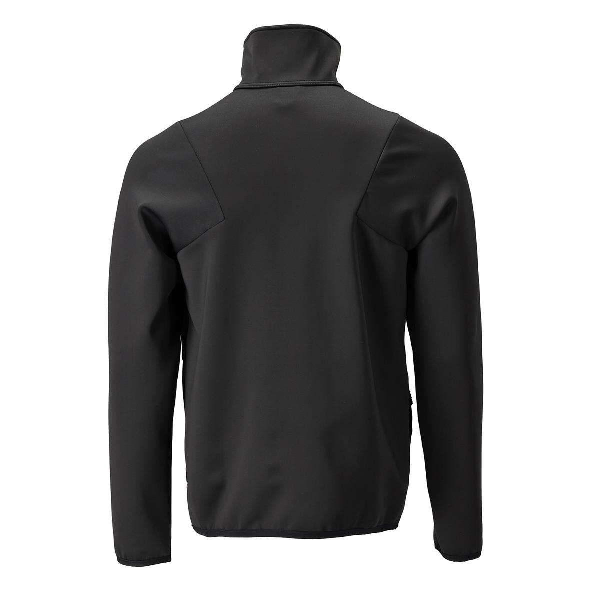 Svart fleecetröja med hög krage och raglanärm set bakifrån