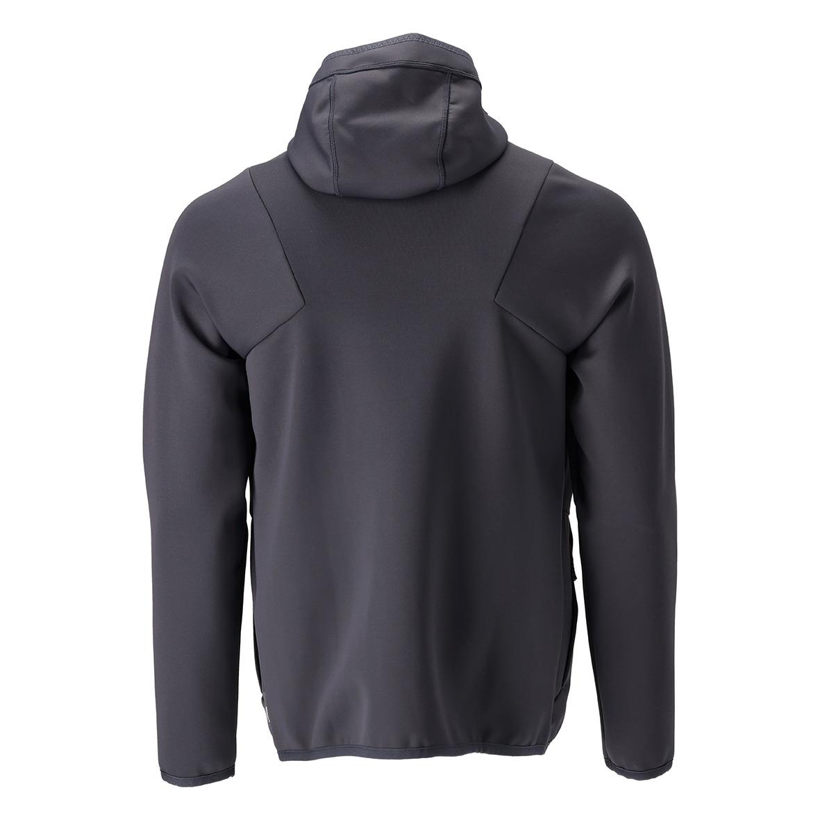 Mörk marin fleecejacka med huva, storlek 2XL, sett bakifrån