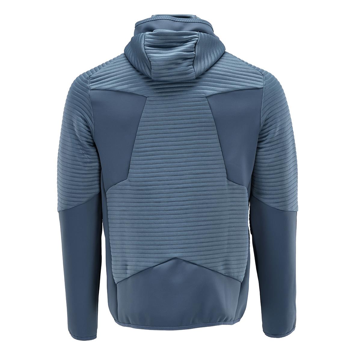 Ljus stenblå fleecejacka Mascot 22603-681 i storlek 2XL med ribbade detaljer och huva