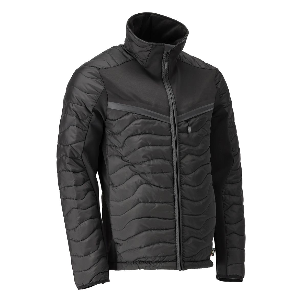 Svart termojacka i XS storlek med quiltad design och ståkrage