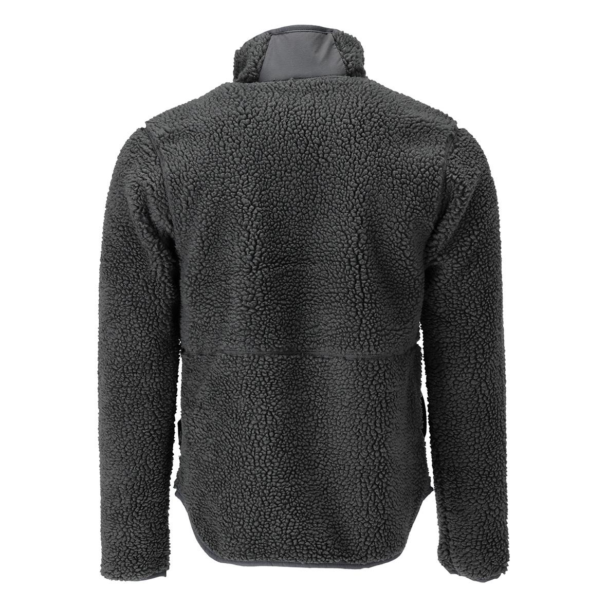 Svart fleecejacka med fiberpäls, stängs med helzip, XS storlek