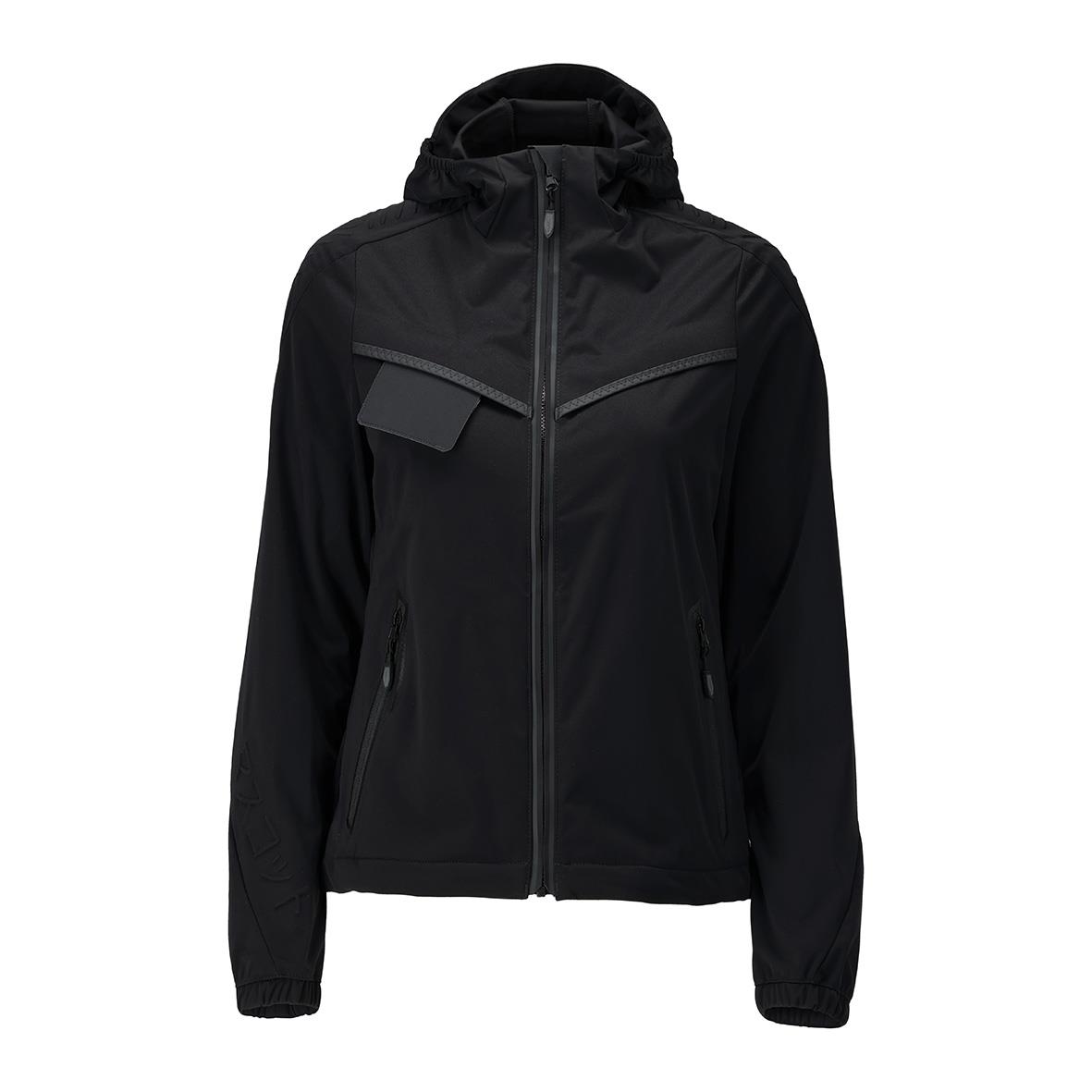 Svart jacka med huva och dragkedja, avsedd för dam, modell Mascot 22111-615