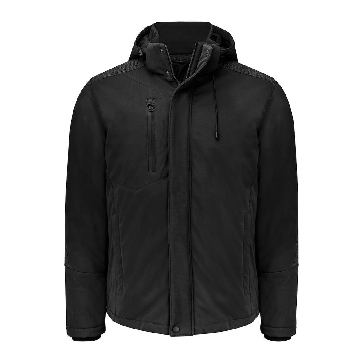 Svart fodrad funktionsjacka Projob 3417 med huva och dragkedja