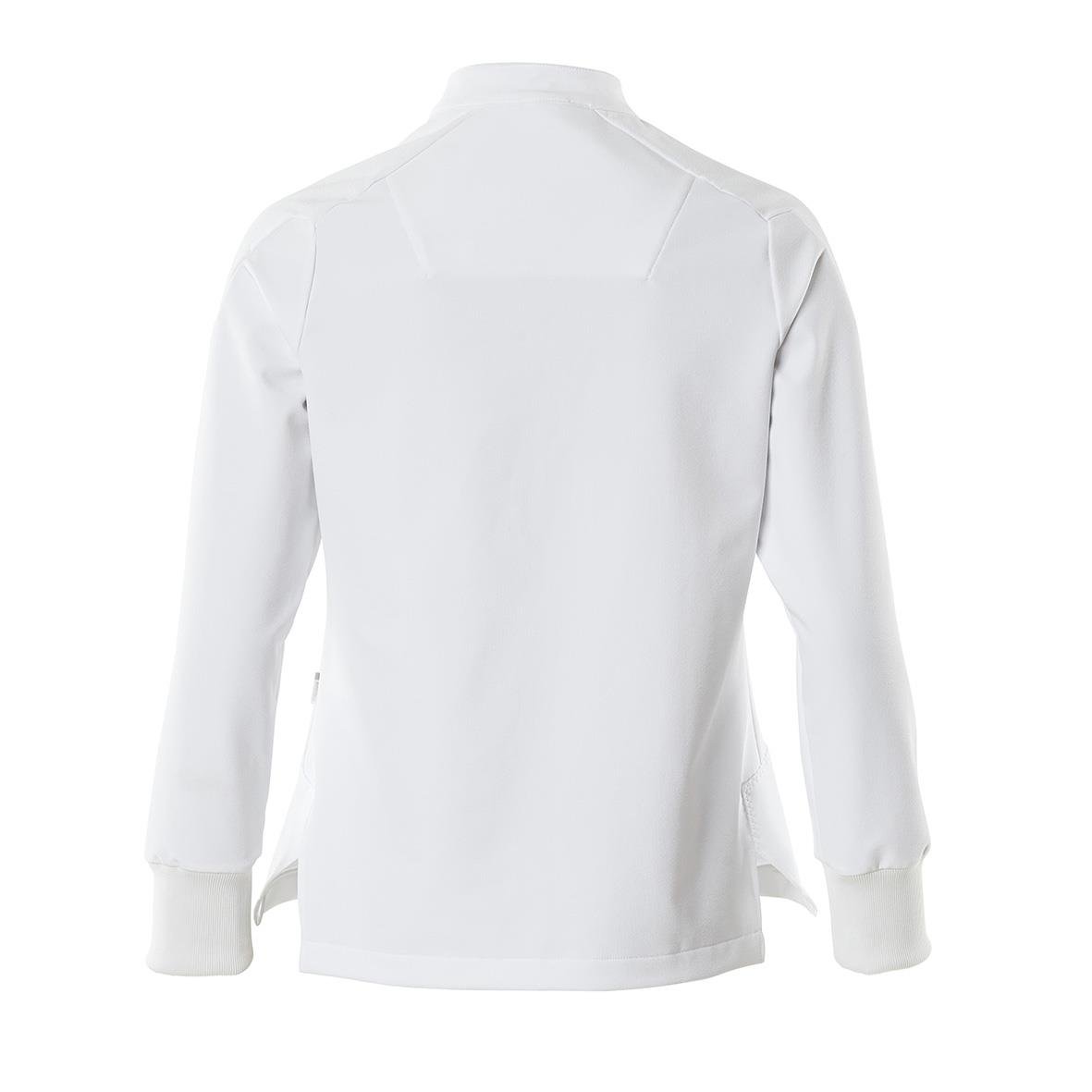 Vitt sportjacka med dragkedja och mudd vid handlederna