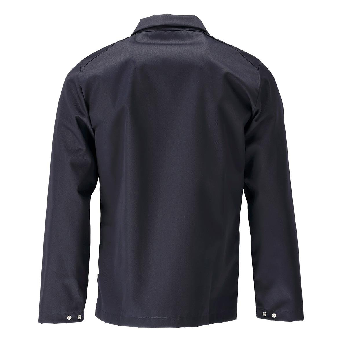 Svart jacka med krage och knappar vid ärmslutet