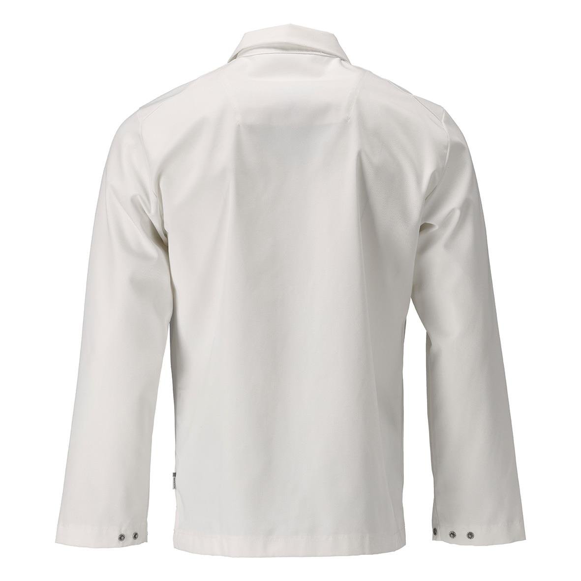 Vit kockklänning med krage och långa ärmar