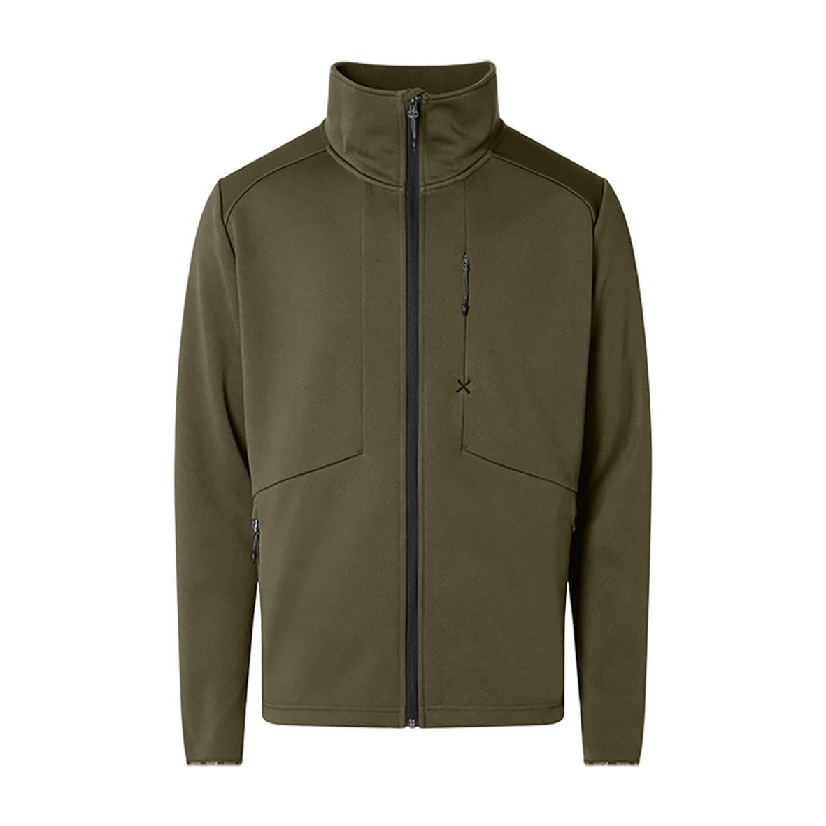 Grön Sweatshirt Texstar FJ57 Grit Zip med stående krage och dragkedja
