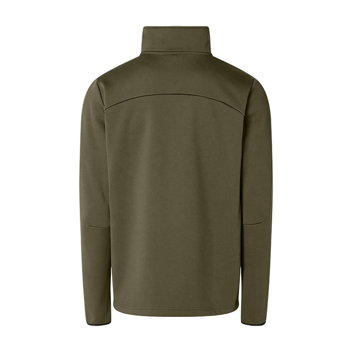 Grön Sweatshirt Texstar FJ57 Grit Zip med hög krage och dragkedja bakifrån