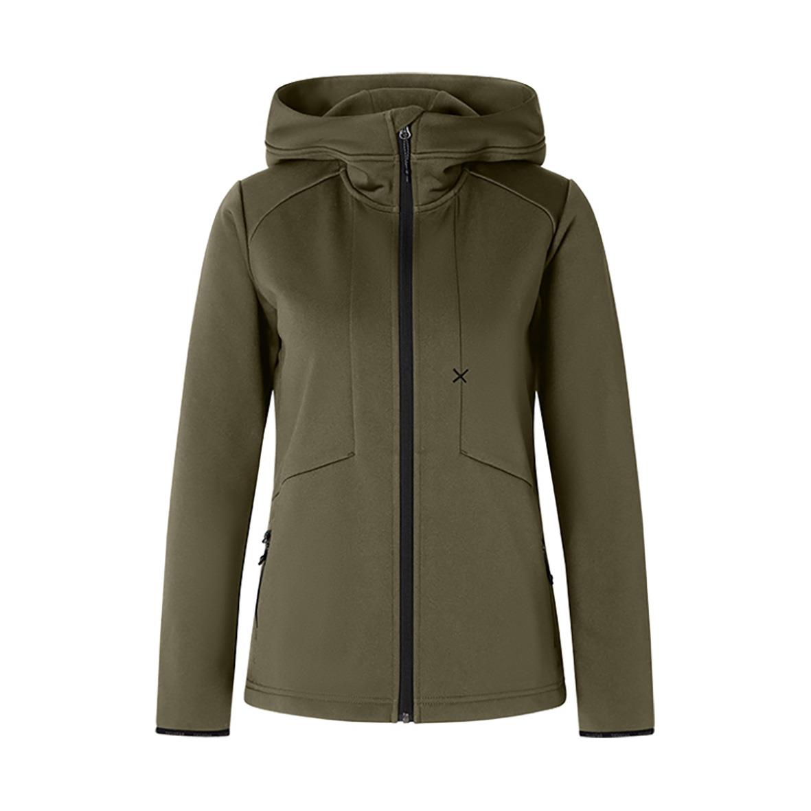Grön hoodtröja Texstar WJ56 Dam Grit Zip XS med dragkedja och huva