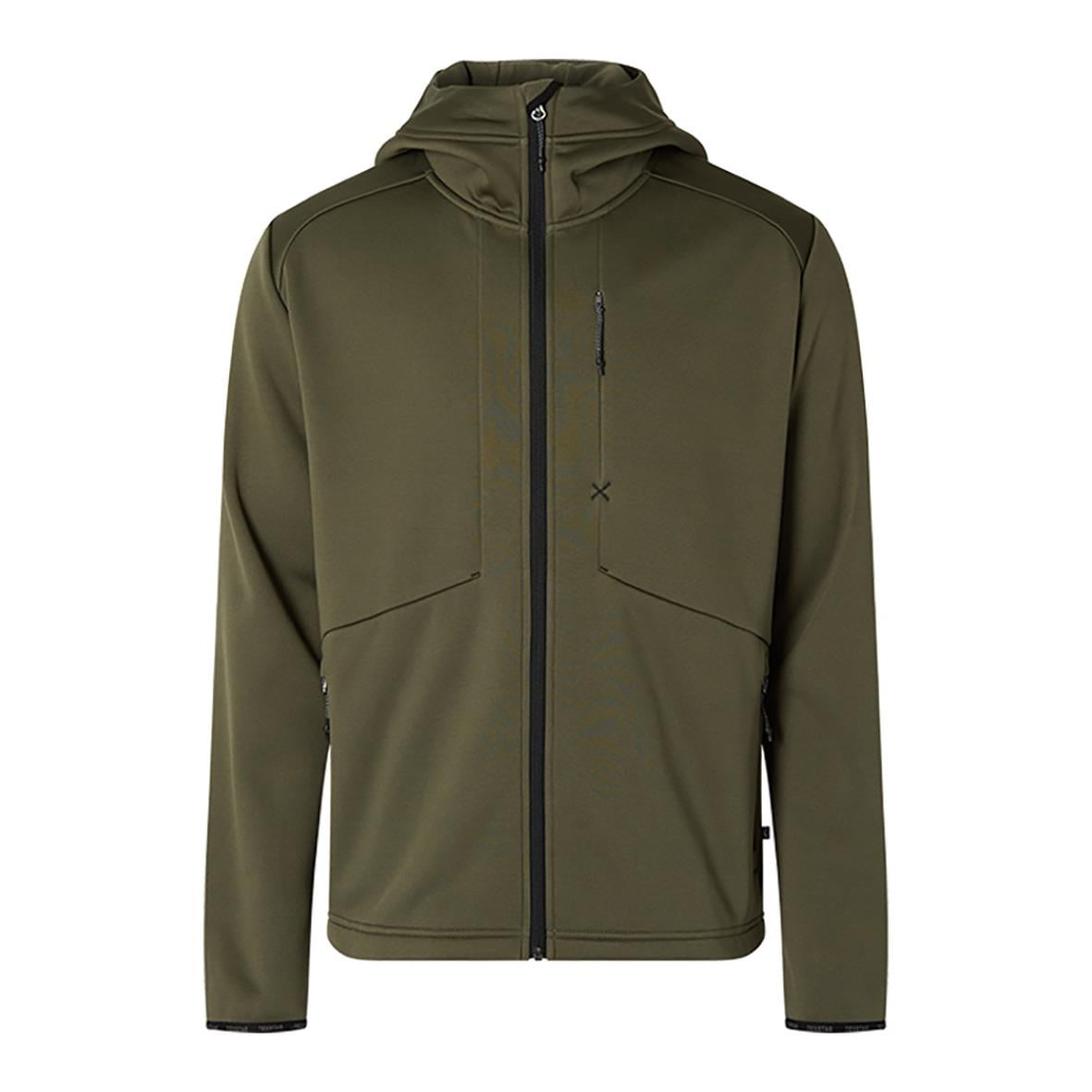 Grön hoodtröja Texstar FJ56 Grit Zip Hoodie med dragkedja och huva