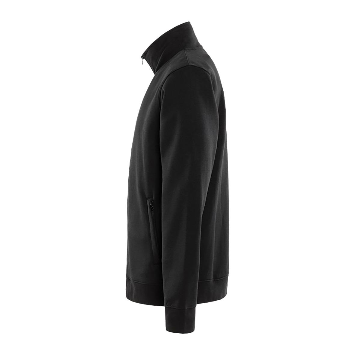Svart sweatshirtjacka Fristads 1733 SWB i 4XL, ståkrage och dragkedja framtill