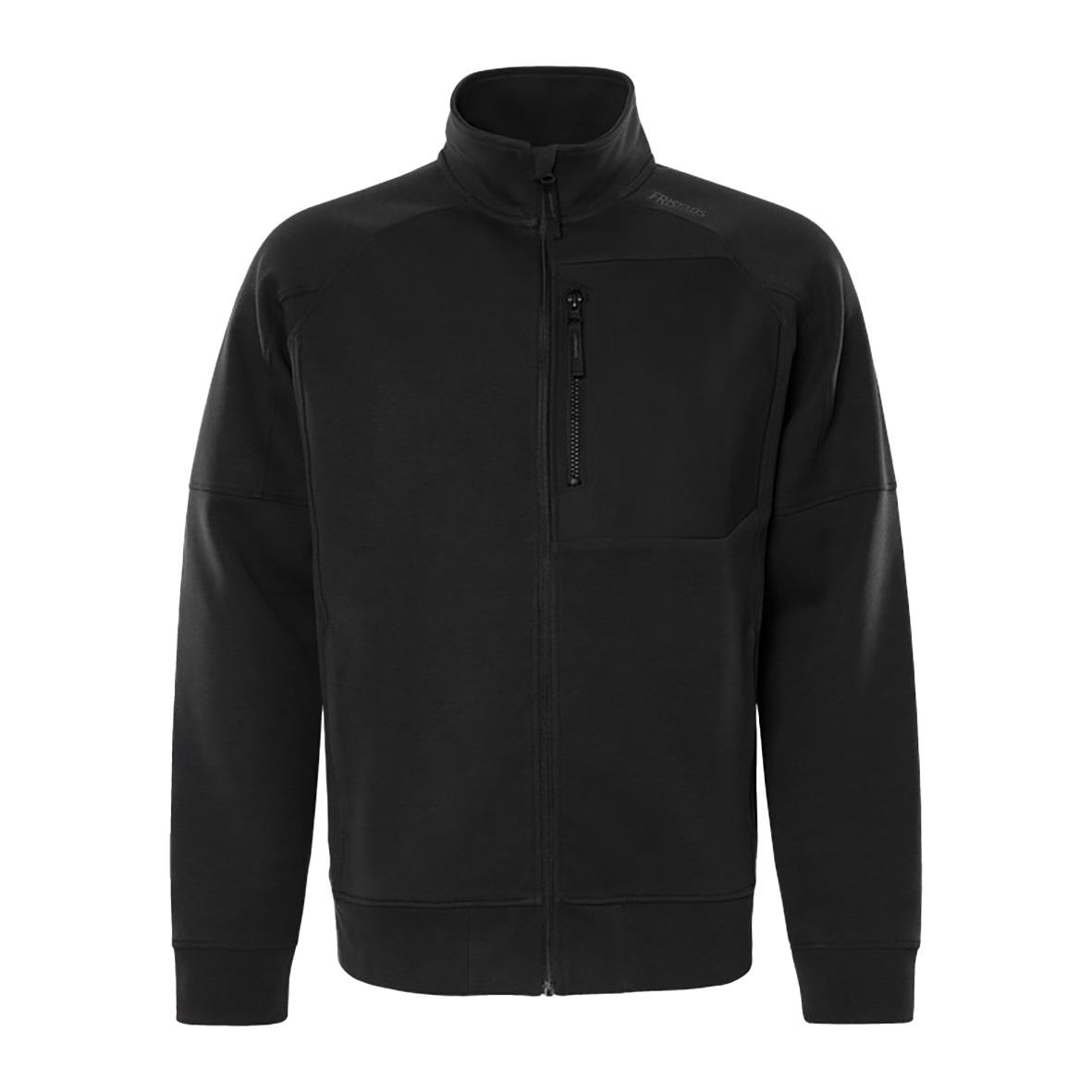 Svart sweatshirt Fristads 7830 GKI i storlek XS med dragkedja och hög krage