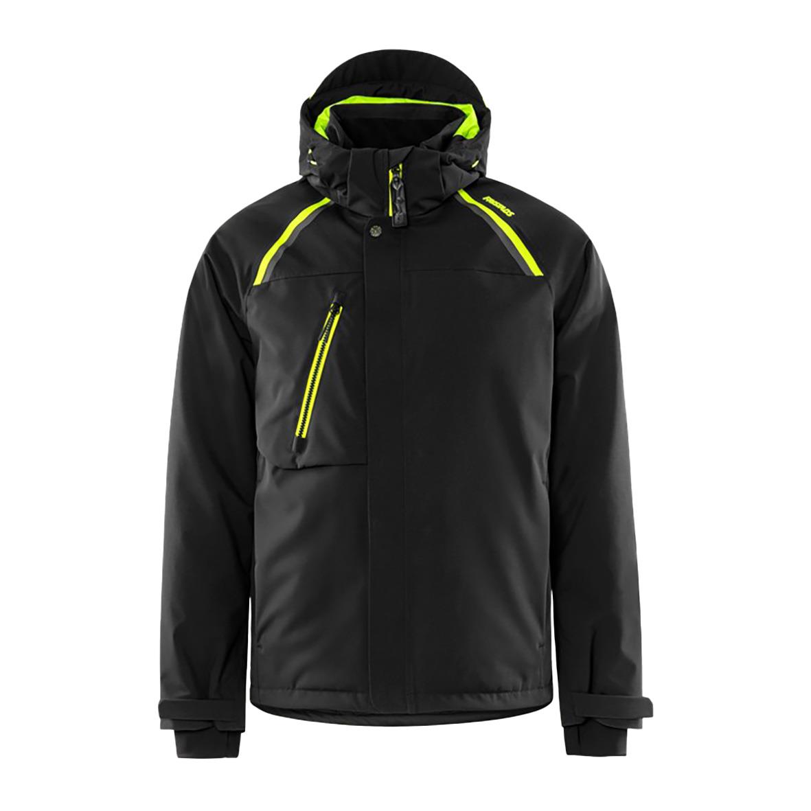 Svart vinterjacka Fristads 4873 GLPS Stretch XS med ståkrage och dragkedja