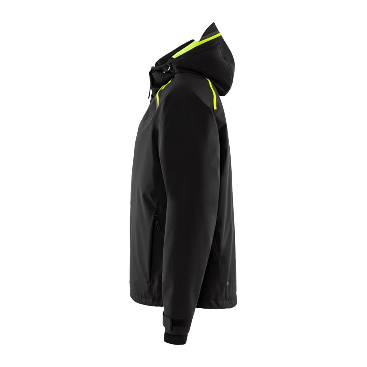 Svart vinterjacka Fristads 4873 GLPS Stretch XS visad från sidan