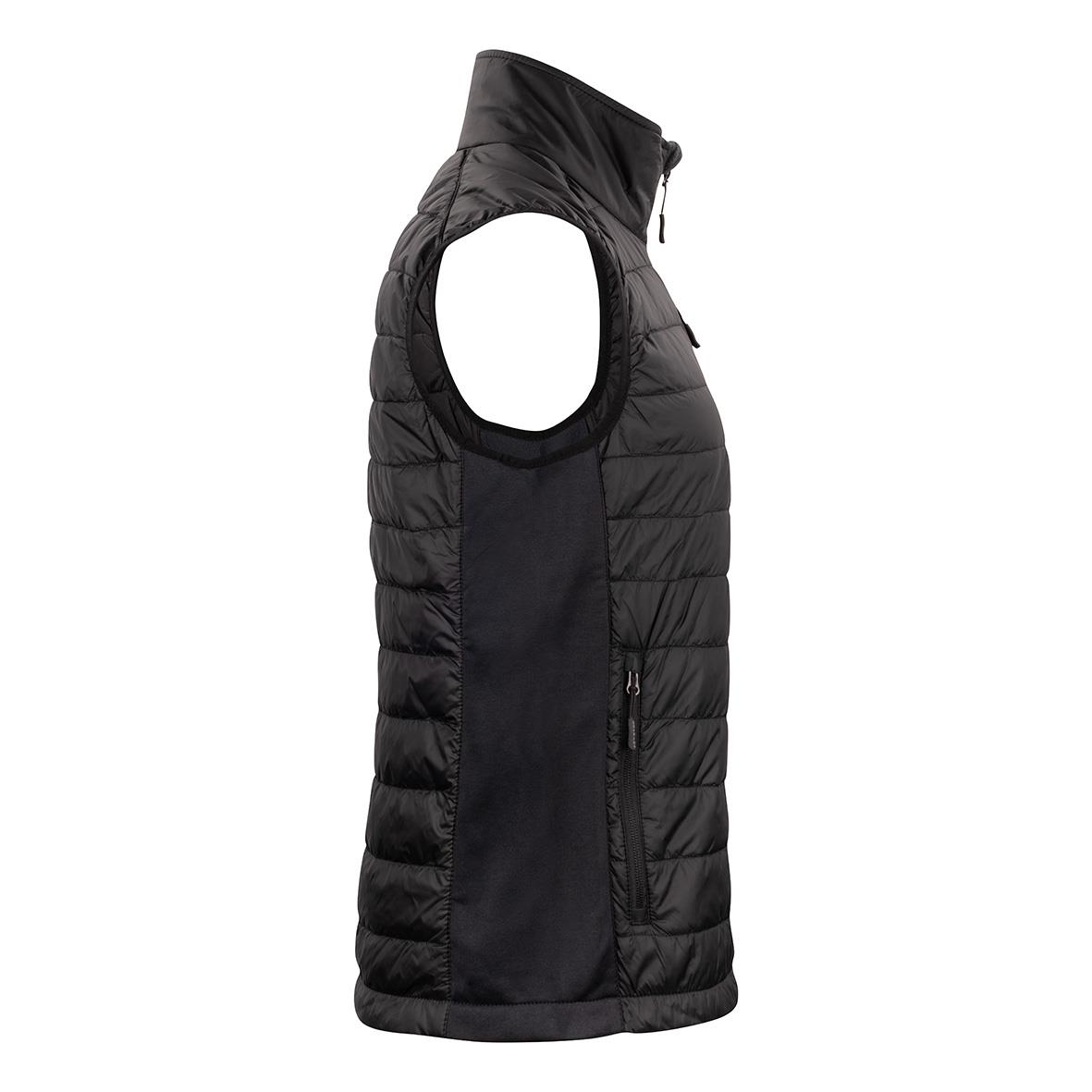 Svart väst med vadderad design och hög krage, utan ärmar, från Väst Texstar WV74 Dam Svart M