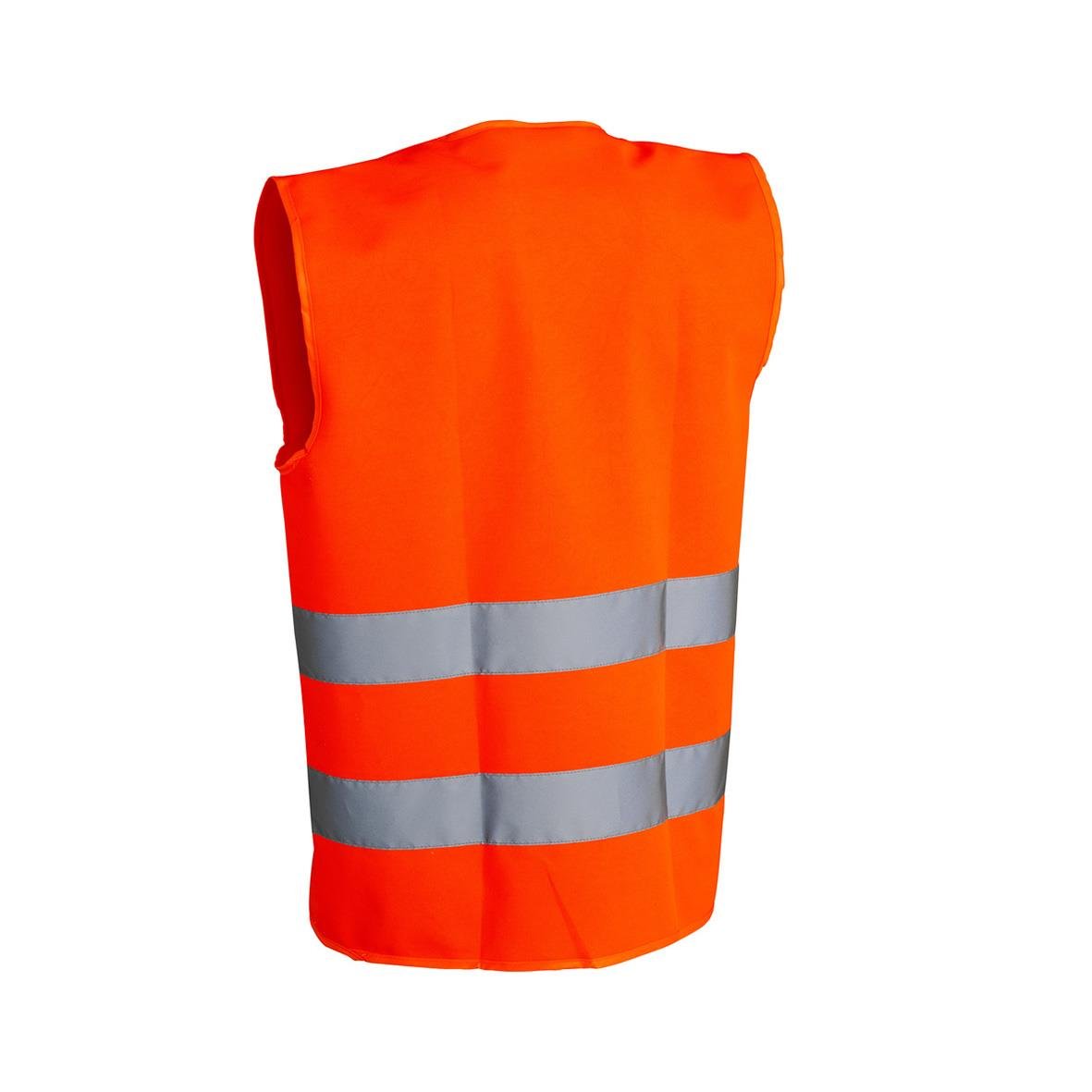 Varselväst i orange med reflekterande band, klass 2, storlek L/XL