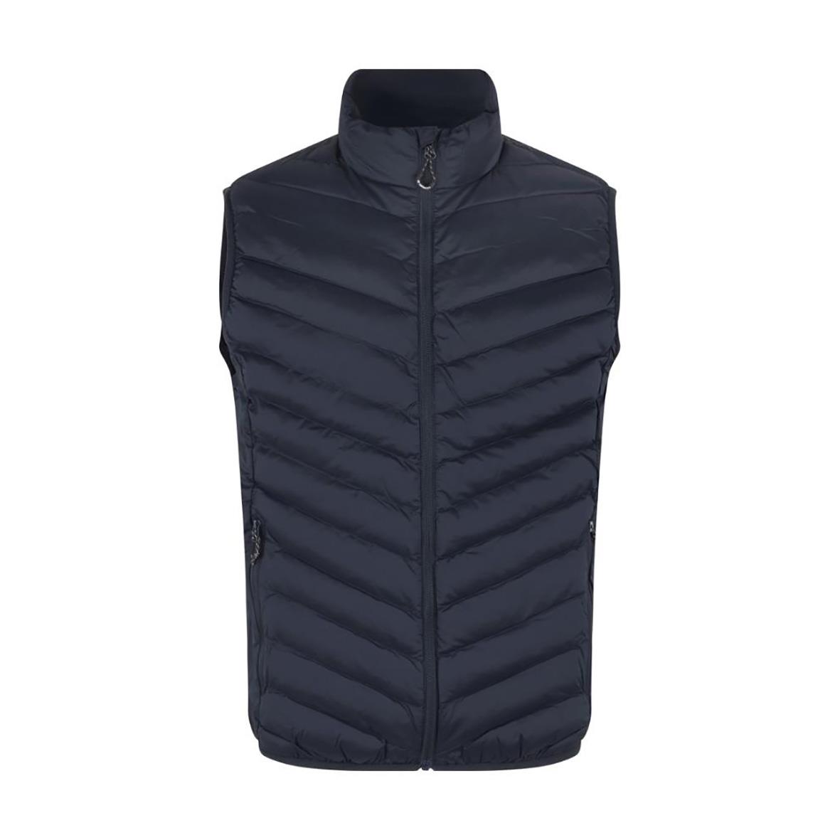 Marin blå väst med ståkrage och dragkedja fram