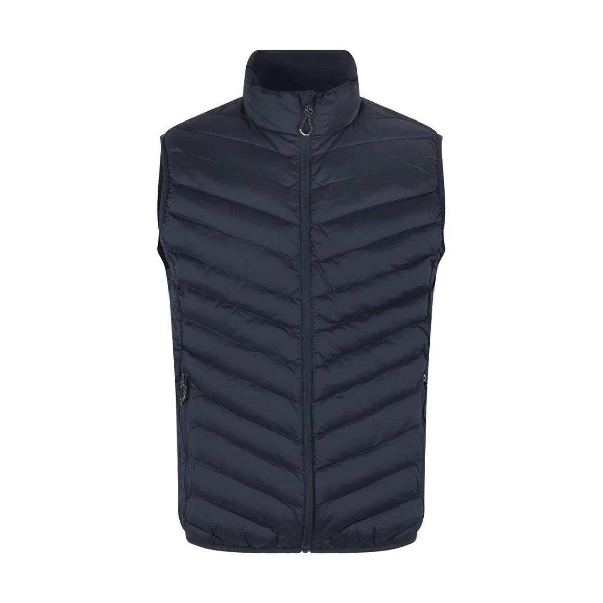 Marin blå väst med ståkrage och dragkedja fram