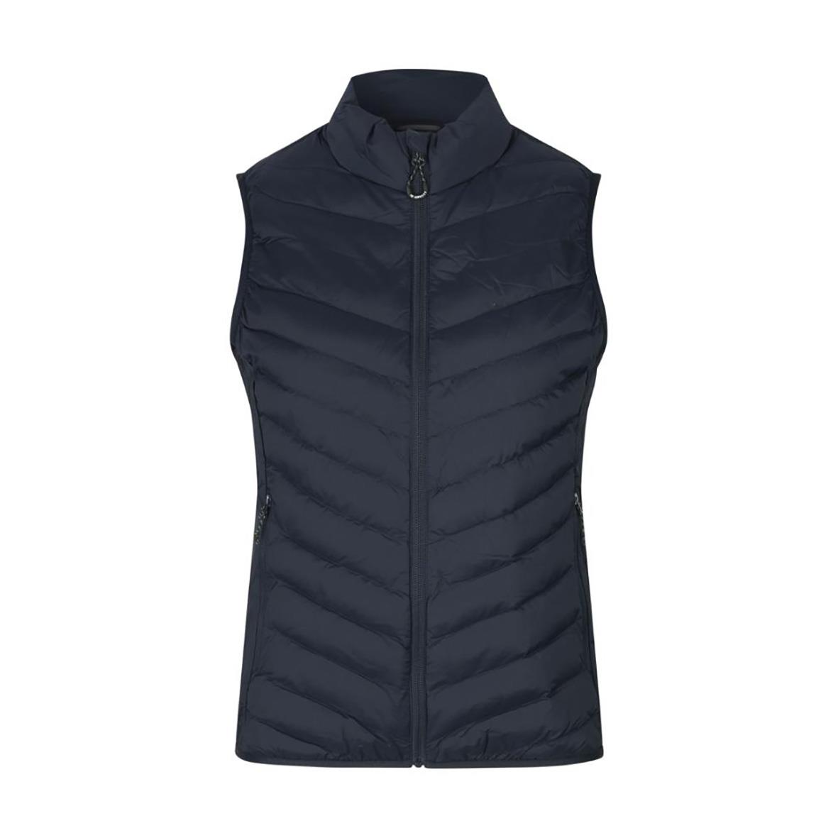 Damväst Marin XL i mörkblått med stående krage och dragkedja fram