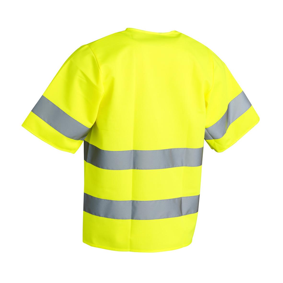 Varselväst i klass 3 i fluorescerande gul färg med reflekterande band, storlek 2XS-XS