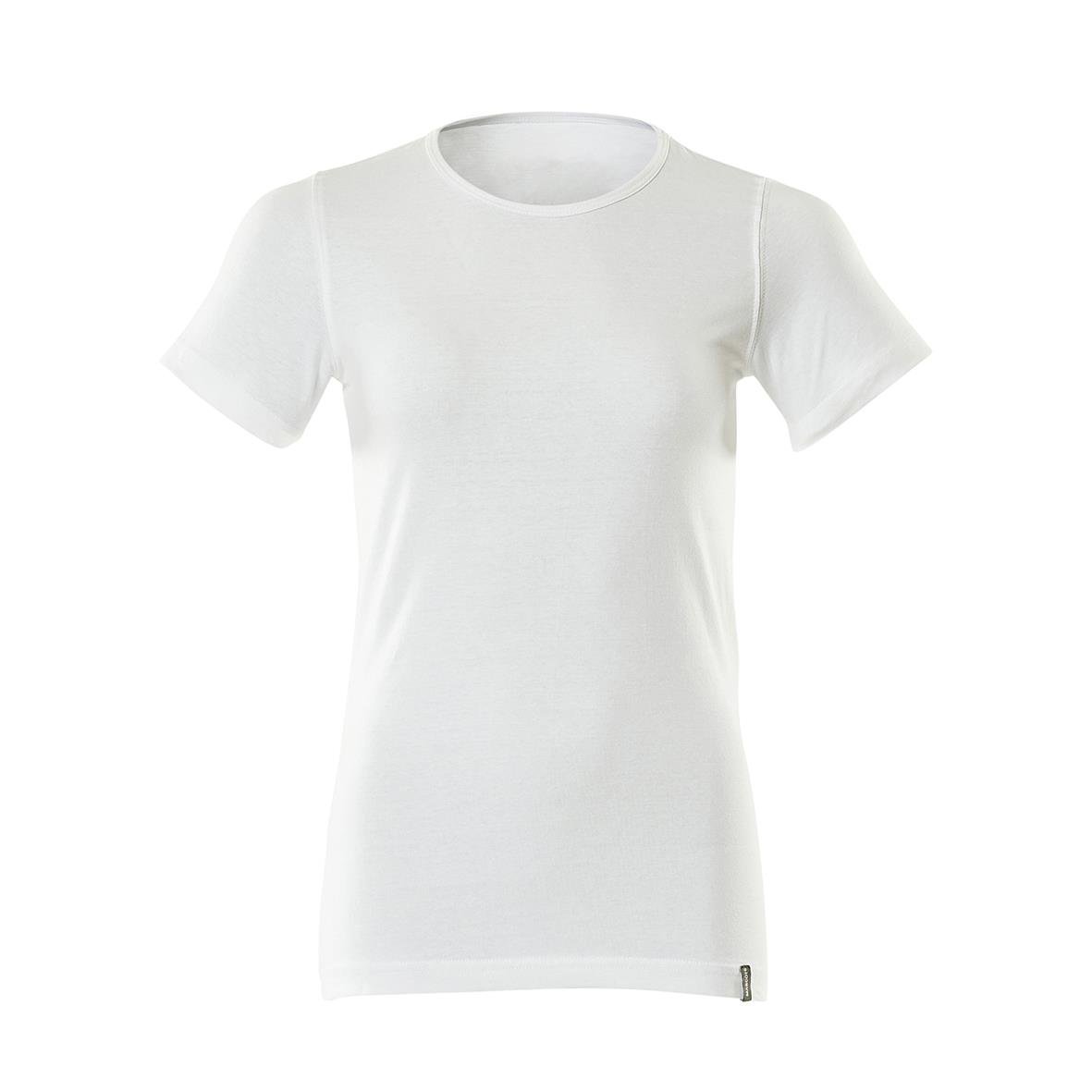 Vit damt-shirt i premiumkvalitet med rund hals och korta ärmar