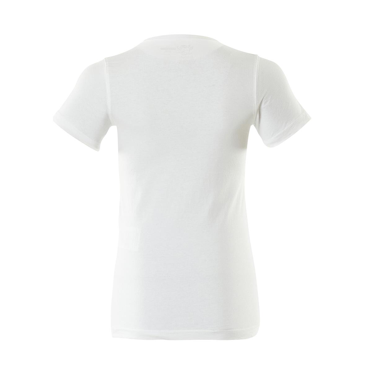 Vit dam-premium t-shirt med kort ärm och rund hals