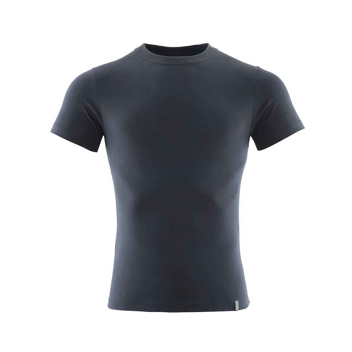 Mörk marin T-shirt utan mönster och med korta ärmar