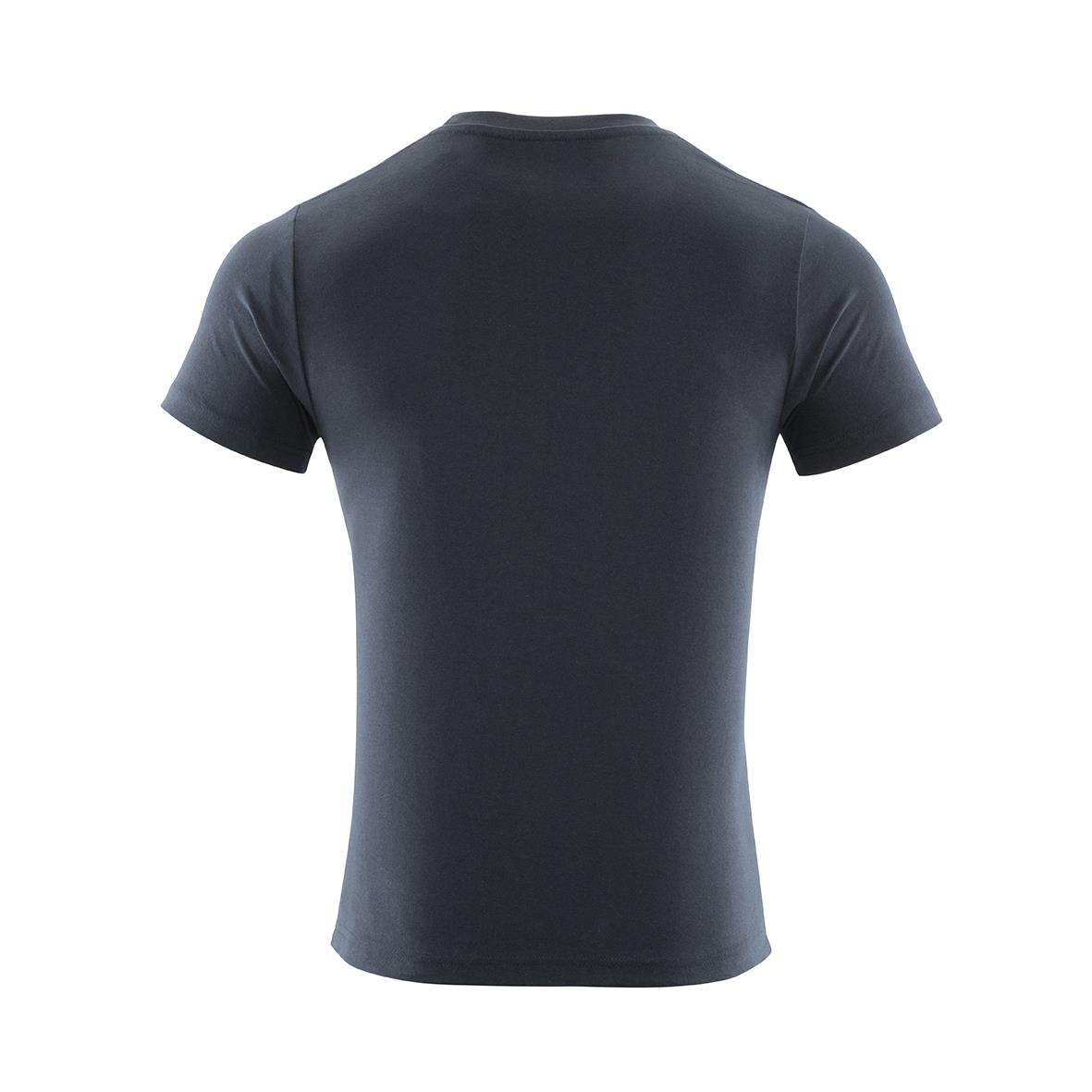 Mörk marin T-shirt sett bakifrån, kortärmad, enkel design