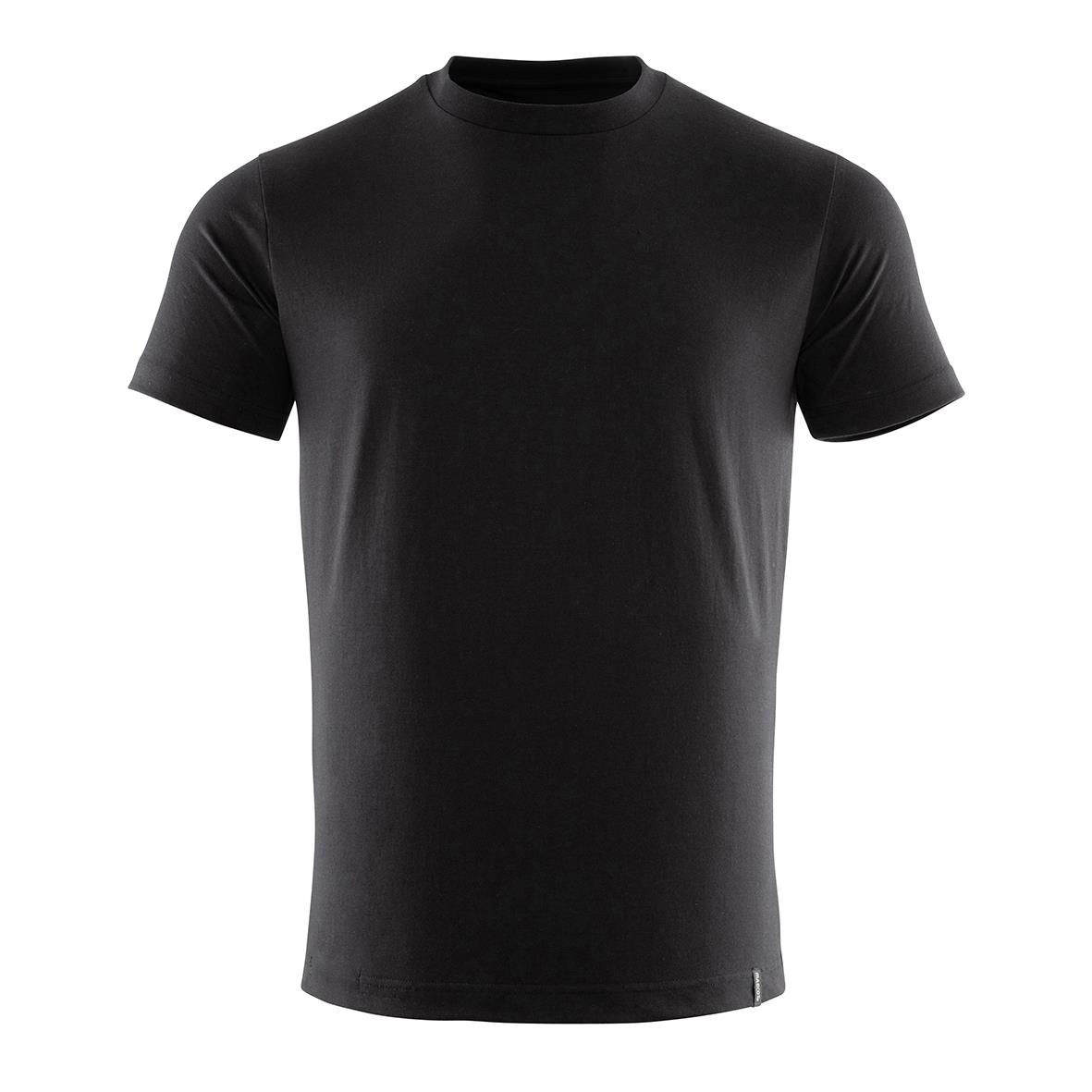 Svart T-shirt i premium prestanda för herr, enkel design utan tryck eller mönster