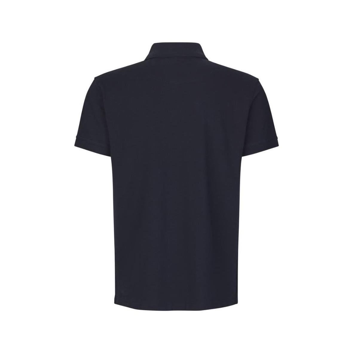 Marinblå pikétröja med korta ärmar och krage