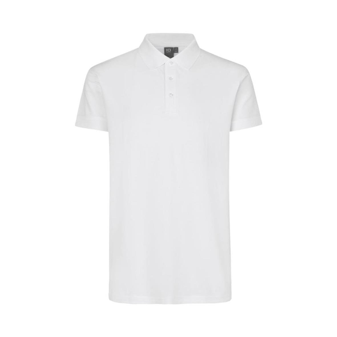 Vit pikétröja med kort ärm och knappar framtill