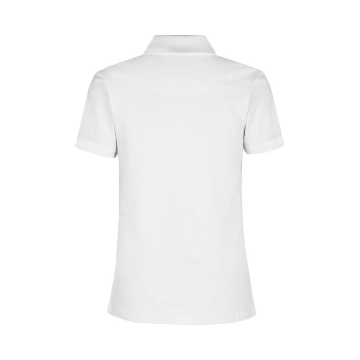 Vit pikétröja för dam med korta ärmar och krage