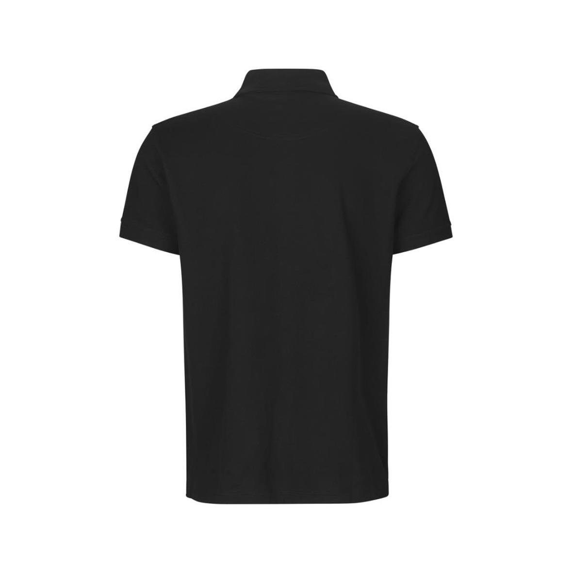 Svart pikétröja i 2XL storlek med kort ärm och krage