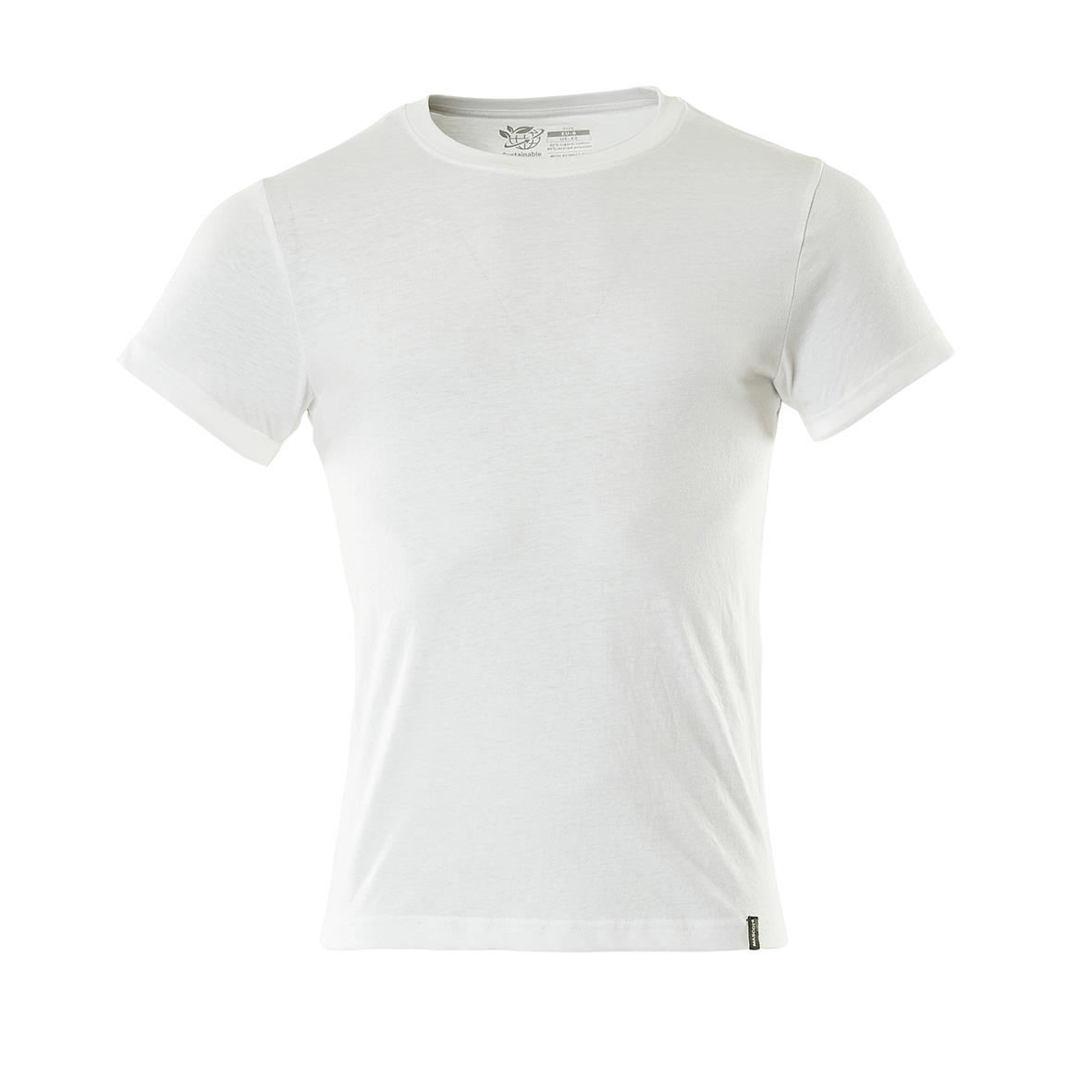 Vit t-shirt i premium material med rund hals och korta ärmar, storlek XL