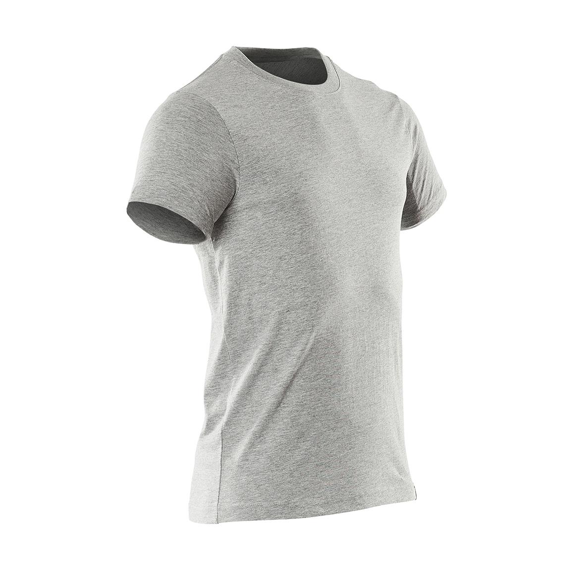 Gråmelerad T-shirt i storlek 2XL med rund hals och korta ärmar