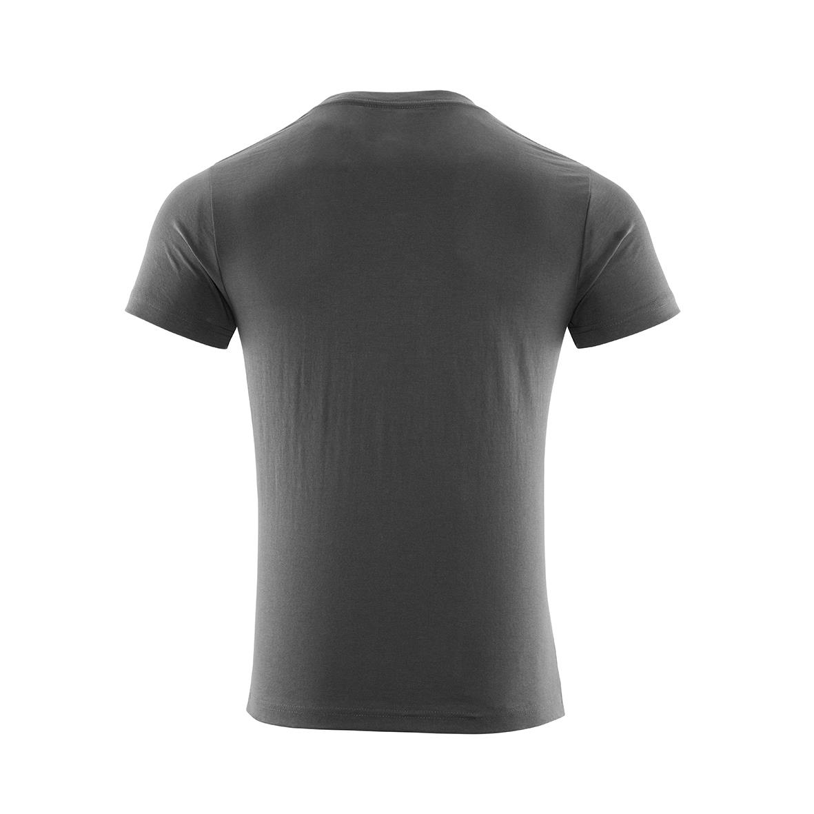 Mörk antracit T-shirt sett bakifrån, kortärmad, enkel design, storlek L