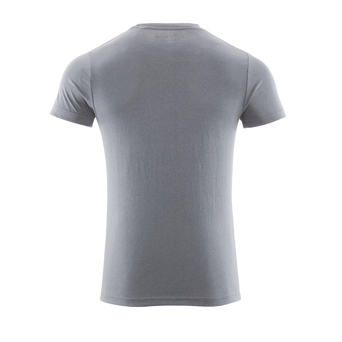 Ljus blå T-shirt i storlek XL med enkel design, sett bakifrån