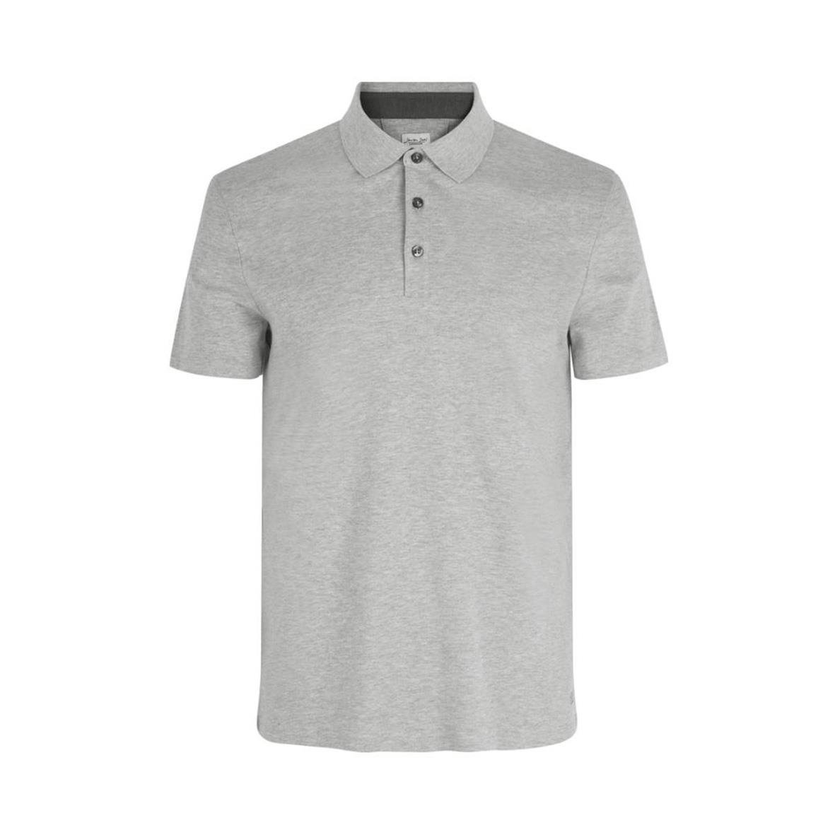 Ljusgrå pikétröja Seven Seas S600 med knappar och krage