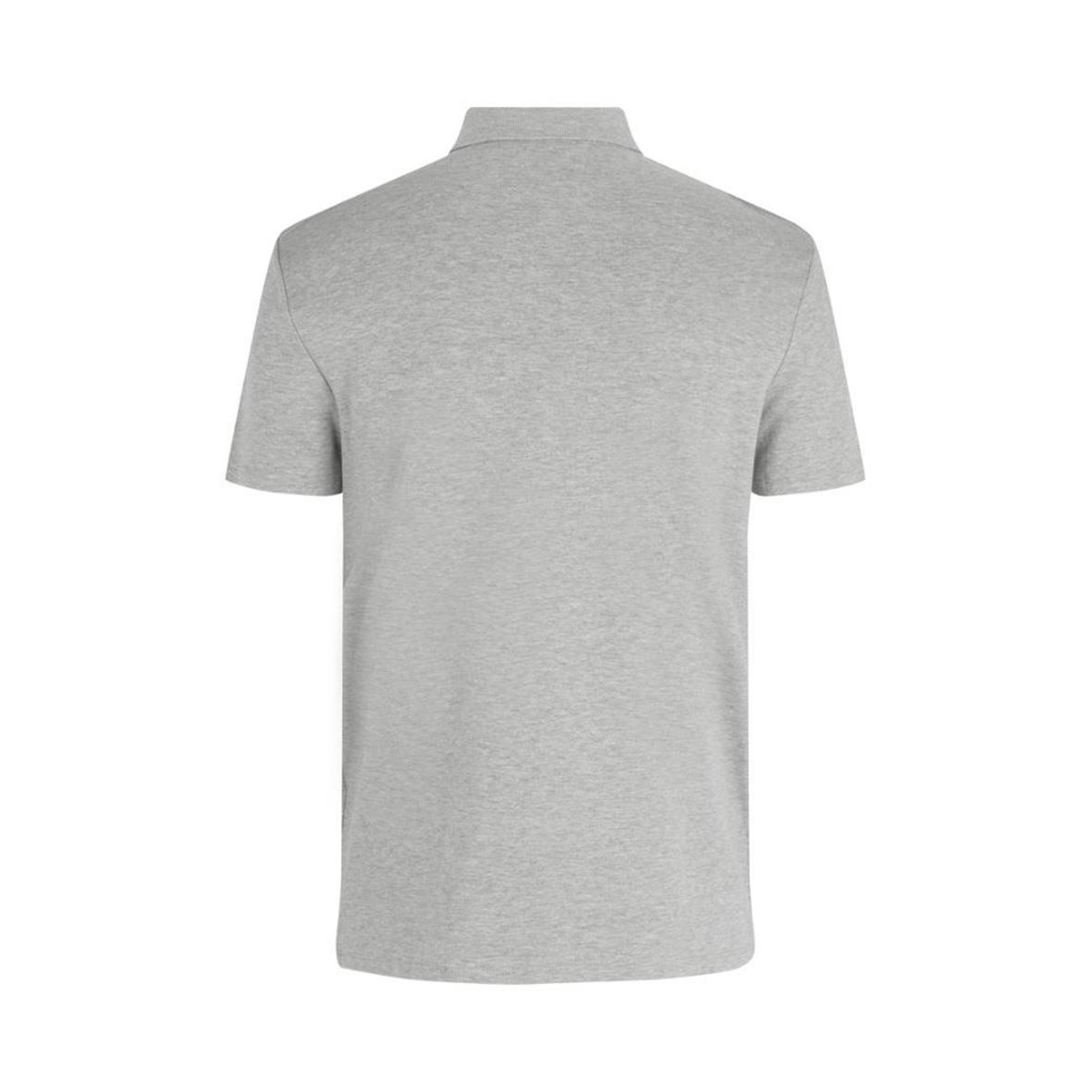 Ljusgrå pikétröja Seven Seas S600 med krage och korta ärmar