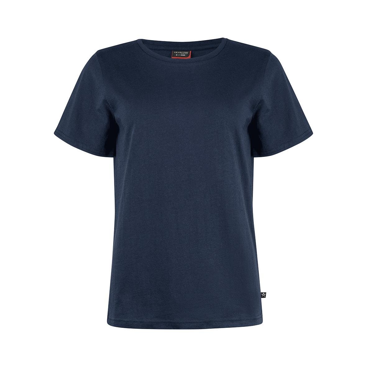 Marinblå T-shirt Texstar WT24 XS med korta ärmar och rund hals