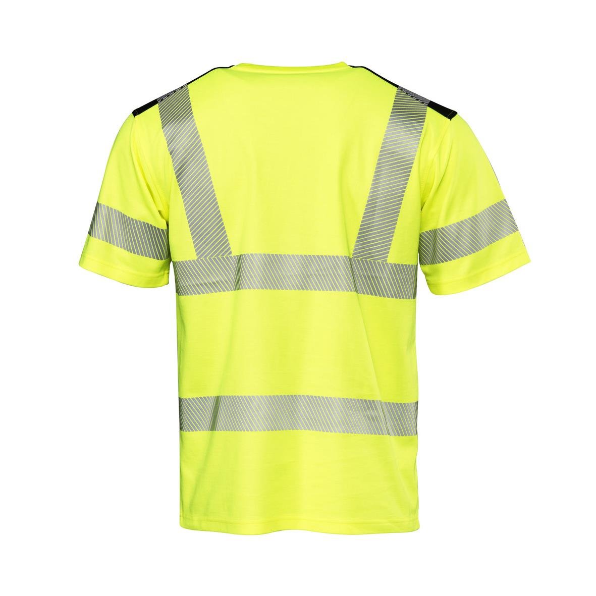 Varselgul och svart reflexväst T-shirt Worksafe 2XS