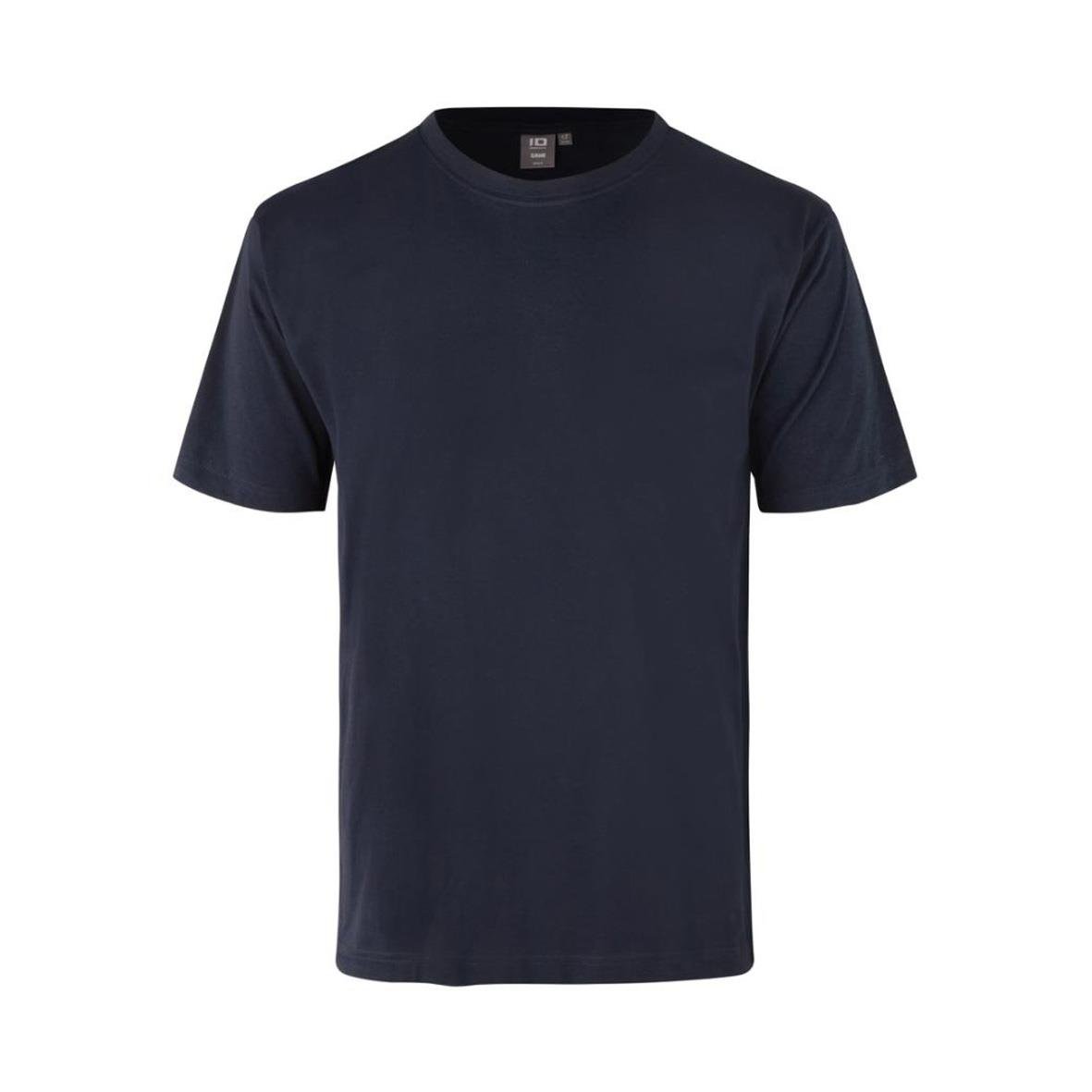 Mörkblå t-shirt med rund hals och korta ärmar